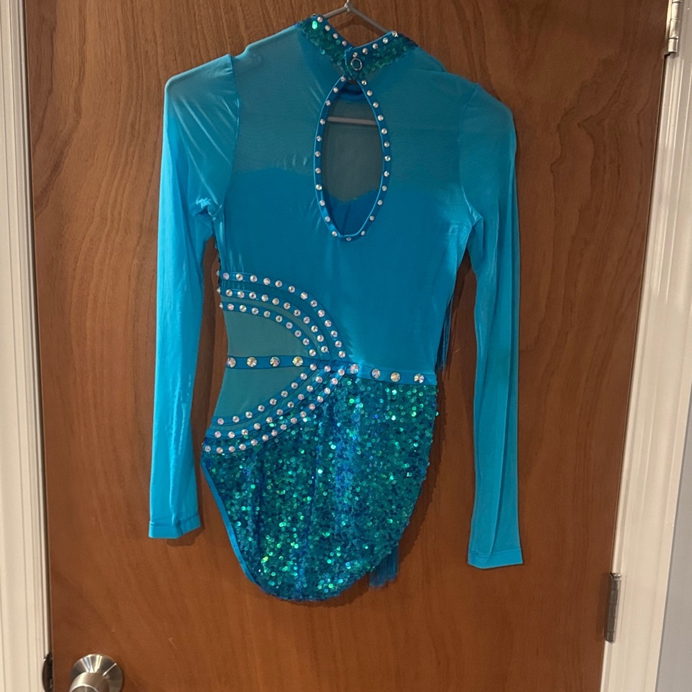 Sparkling Blue Sequin Small Adult Costume - Picture 3 of 5